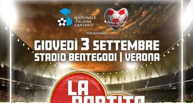 Nuova formula per la Partita del cuore, 3 settembre a Verona