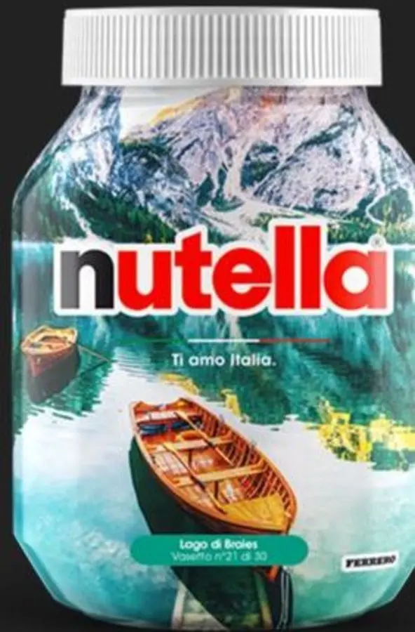 Il lago di Braies in foto finisce sul vasetto della Nutella