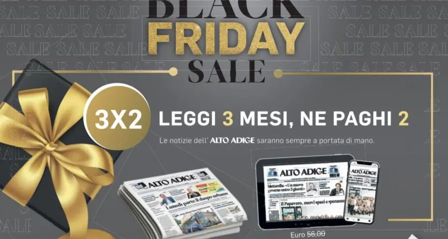 Il nostro “Black Friday”, leggi il giornale tre mesi e ne paghi solo due