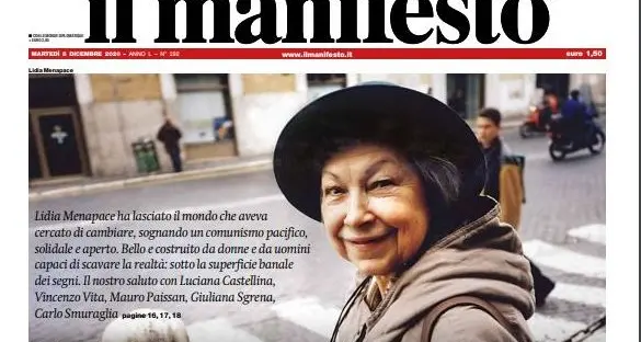 Il dolore a “il manifesto” «Lidia e quella politica bella e irripetibile»