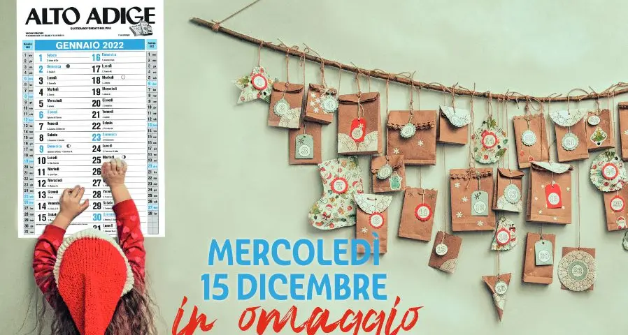 Mercoledì il calendario 2022 dell'Alto Adige in regalo ai nostri lettori