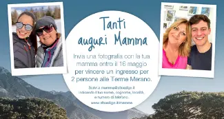 Festa della Mamma 2023: ecco le foto del concorso. Da lunedì 22 maggio i vincitori delle Terme di Merano