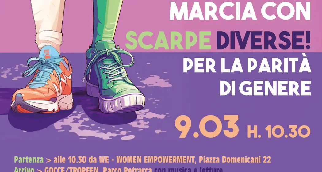 \"Camminata con scarpe diverse\" contro le diseguaglianze di genere