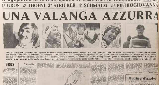 8 gennaio 1974. Nel gigante di Berchtesgaden nasce la mitica Valanga azzurra