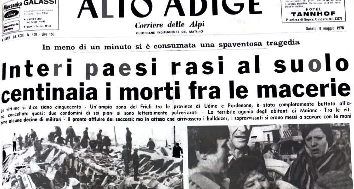 6 maggio 1976. Il terremoto del Friuli e Bolzano “accampata” nelle auto in strada