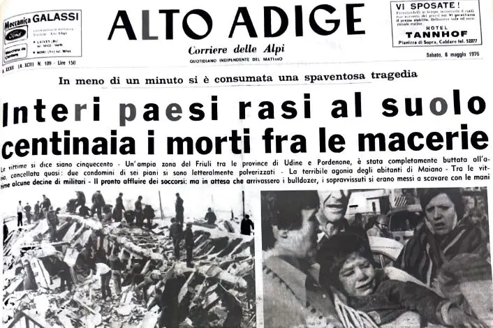 6 maggio 1976. Il terremoto del Friuli e Bolzano “accampata” nelle auto in strada