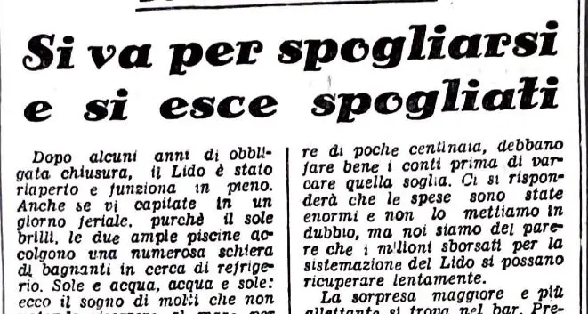 Luglio 1946. I prezzi del Lido? Un attacco al popolo lavoratore