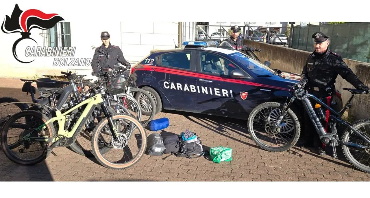 Furti di e-bike in Val d’Isarco: due arresti e refurtiva da 20mila euro