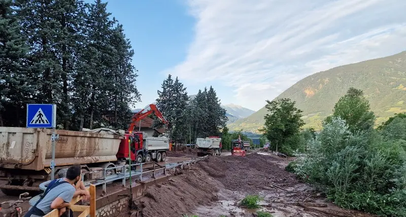 Maltempo in Alto Adige, Bacini montani al lavoro sul Rio Bianco e in Val di Fosse