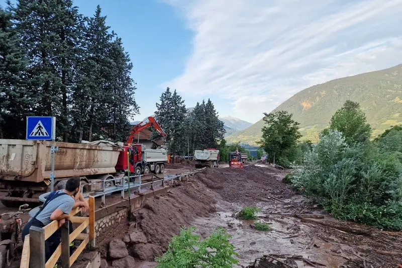 Maltempo in Alto Adige, Bacini montani al lavoro sul Rio Bianco e in Val di Fosse