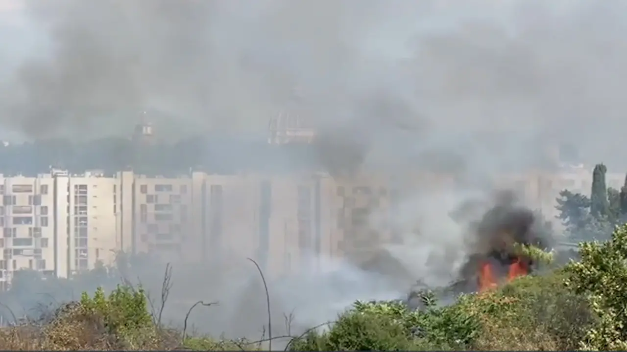 Roma, incendio in un'area verde presso via della Pineta Sacchetti