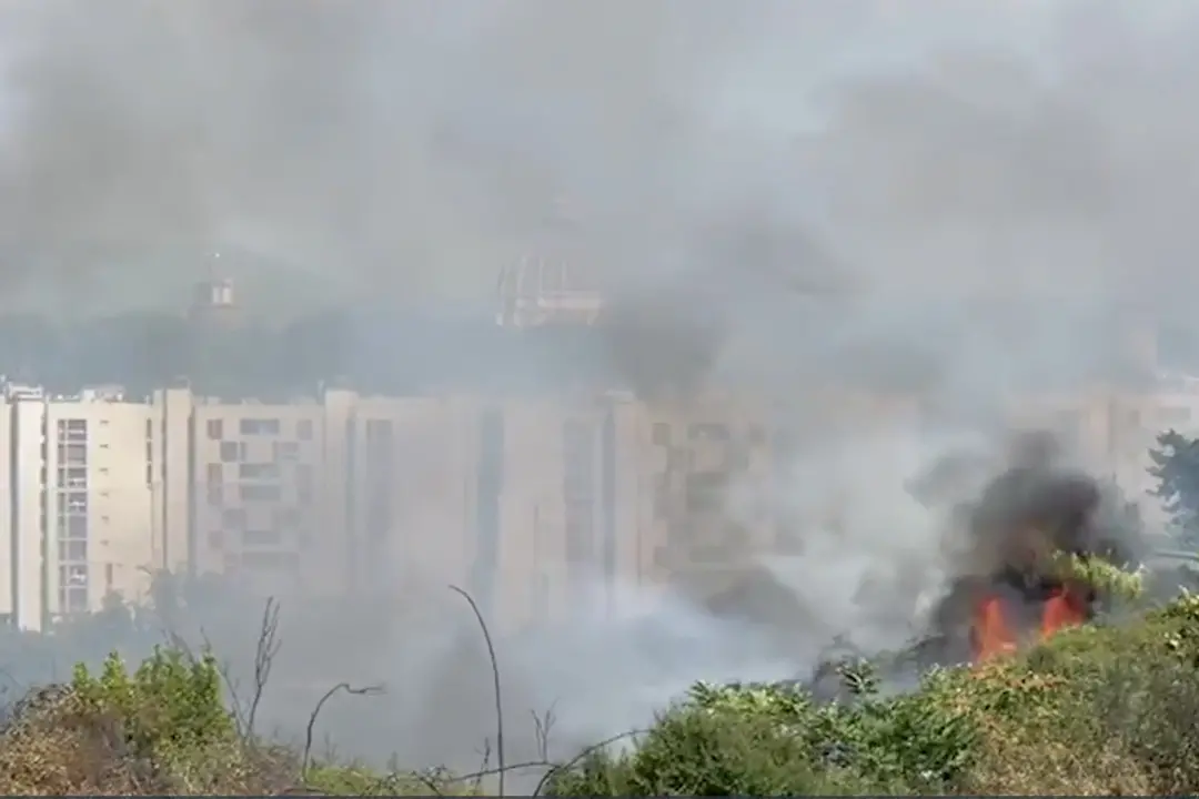 Roma, incendio in un'area verde presso via della Pineta Sacchetti