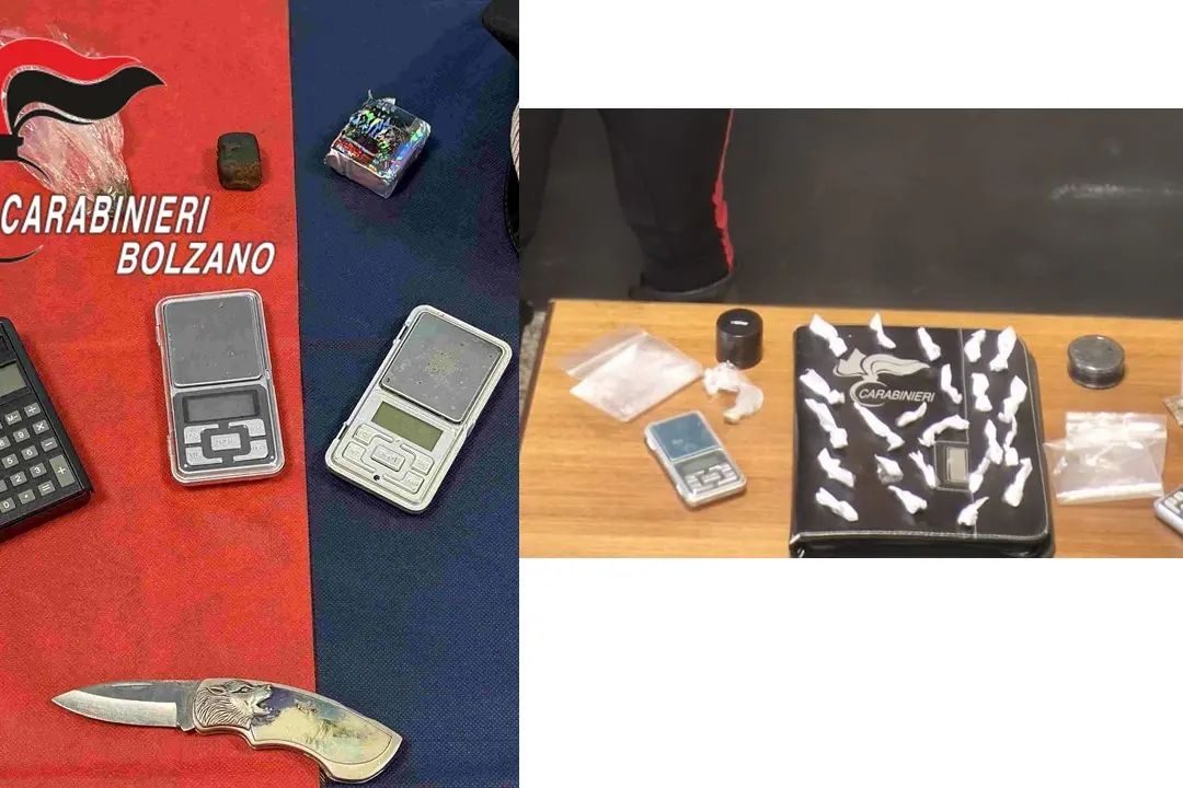 Brunico, 3 denunce per spaccio: 2.200 dosi di hashish e coca