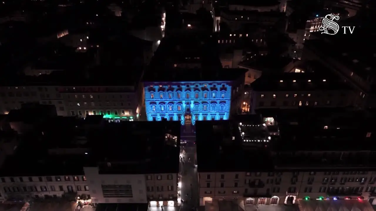 Facciata del Senato illuminata di azzurro per Giornata Nazionale della Neurologia