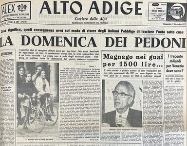 Benzina alle stelle, nel dicembre del ‘73 tutti a piedi