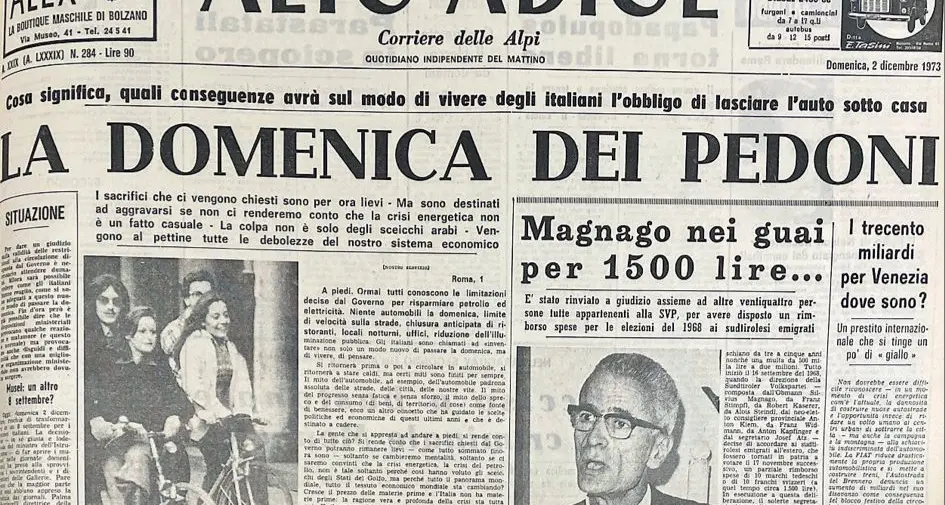 Benzina alle stelle, nel dicembre del ‘73 tutti a piedi