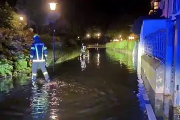 Giardini Rapp a Bressanone completamente allagati: strada chiusa