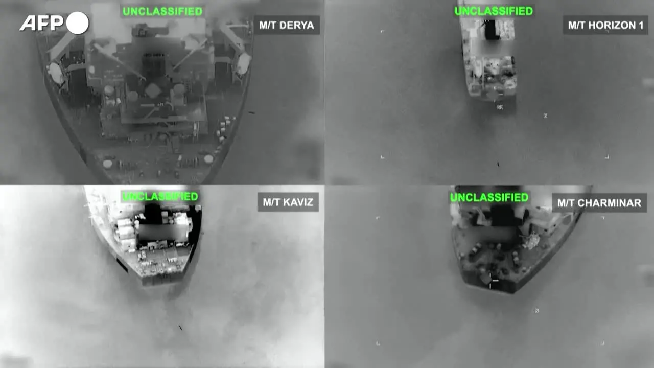 Gli Usa diffondo immagini di un attacco a cinque petroliere iraniane