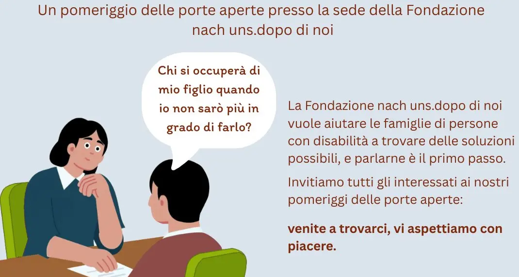 Un progetto di vita oltre i genitori: tre incontri per parlare del “dopo di noi”