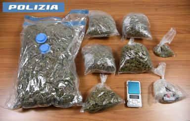 Bolzano, un chilo e mezzo di marijuana e un etto di hashish in casa: arrestato