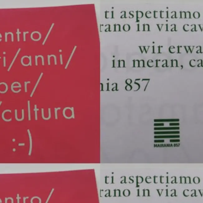 Mairania 857 festeggia vent'anni a Merano, Galateo: «Un presidio culturale insostituibile»