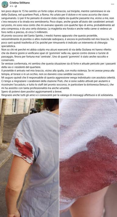 Donna ferita da piombino a Roma, in caserma il presunto responsabile