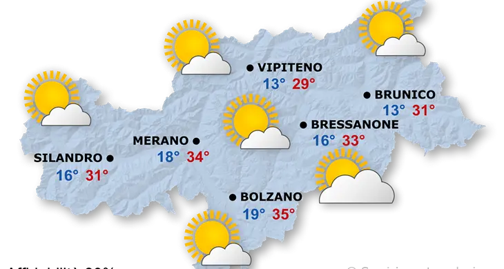 Caldo, un’altra giornata torrida: fino a 35 gradi a Bolzano