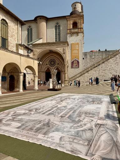 Madonnari da tutto il mondo al lavoro ad Assisi in omaggio a S. Francesco