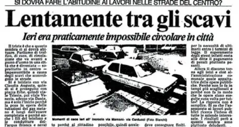 28 agosto 1986: lavori di scavo e circolazione bloccata, una costante