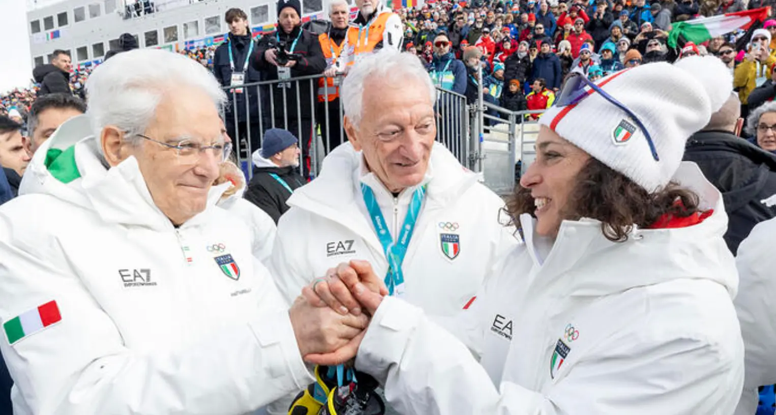 Festa azzurra, Mattarella esalta Brignone: «Ci contavo». E lei: «Io non così tanto...»