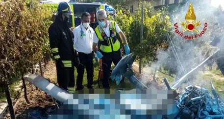 Ultraleggero cade e prende fuoco, muore il commercialista Thaler