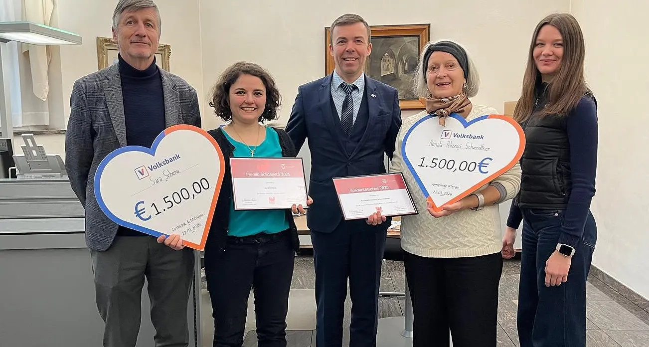 Merano, Premio di Solidarietà: consegnato assegno da 1.500 euro