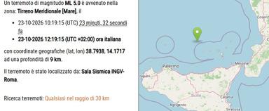 Terza forte scossa di terremoto in Sicilia, magnitudo 5.0