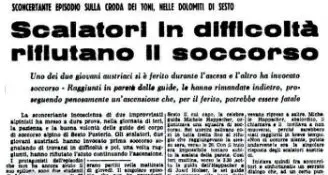 8 agosto 1965: due alpinisti chiedono aiuto e poi rifiutano i soccorsi