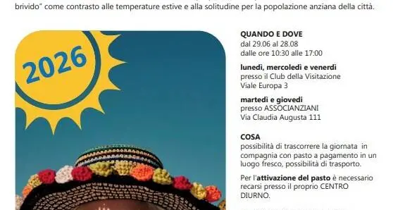 Estate anziani a Bolzano: torna “Un’estate da brivido” contro il caldo