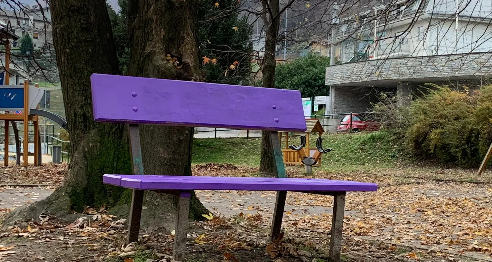 A Vipiteno la prima panchina viola della gentilezza altoatesina