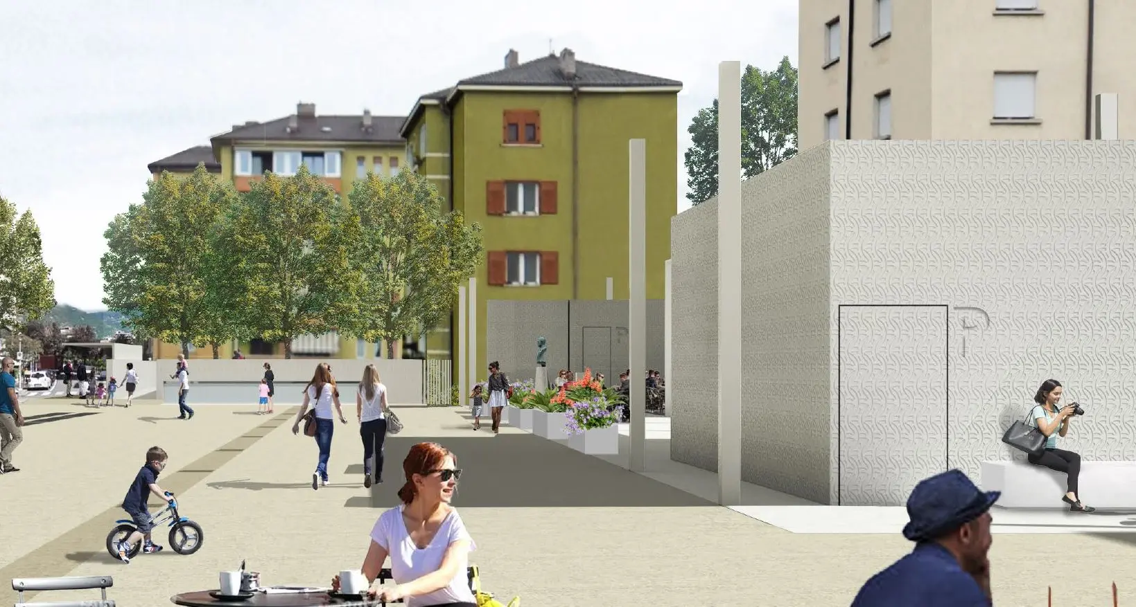Bolzano, cambia il progetto di piazza Matteotti: stralciata la loggia, arrivano panchine e vasi di fiori