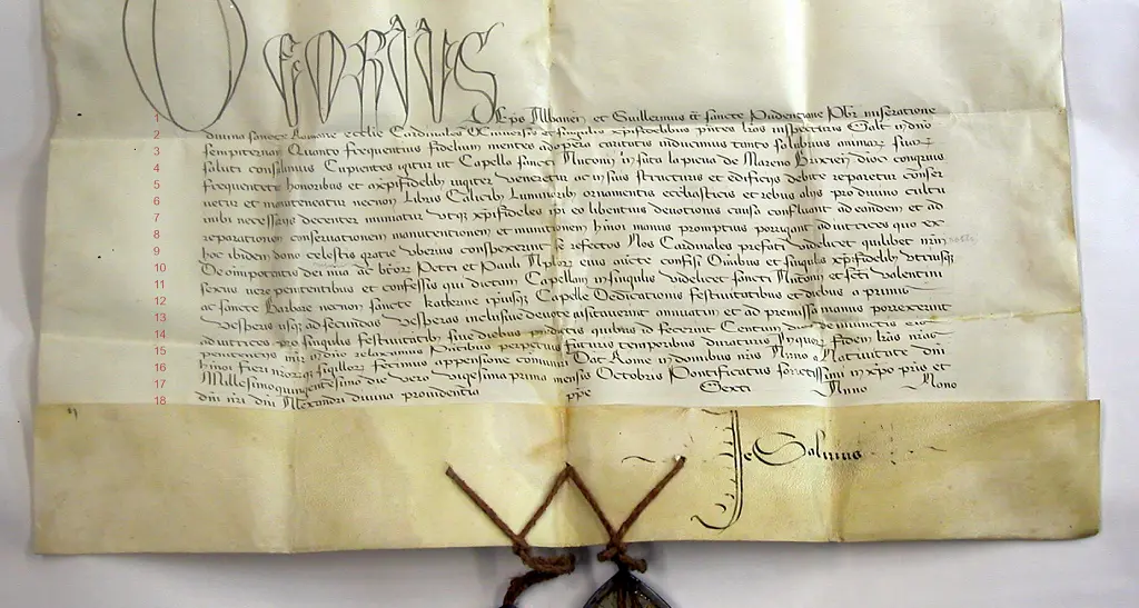 San Martino in Badia, riscoperta una lettera di indulgenza del 1500