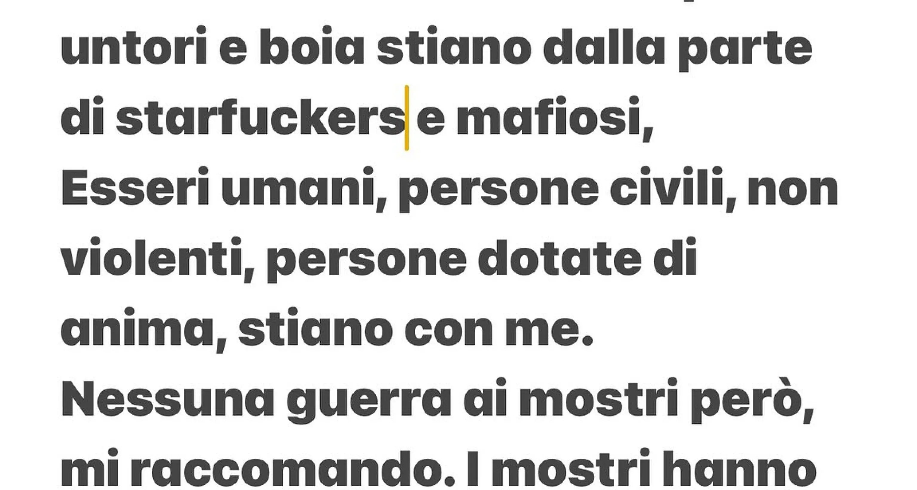 Morgan: 'Oggi piacciono i mostri, se lo fossi vi piacerei'