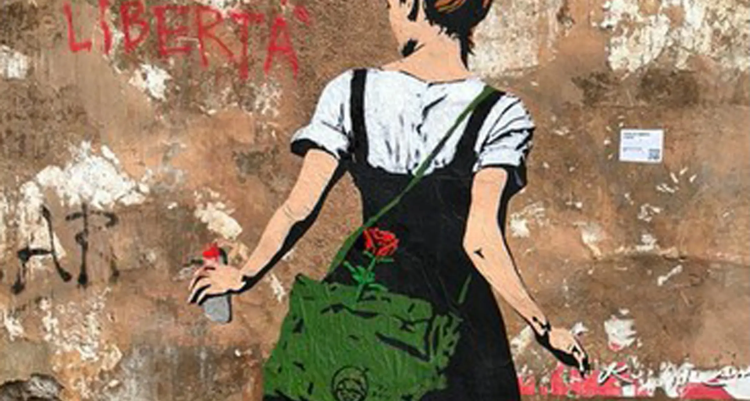 25 aprile: murale Tvboy a via Rasella per ricordare Liberazione