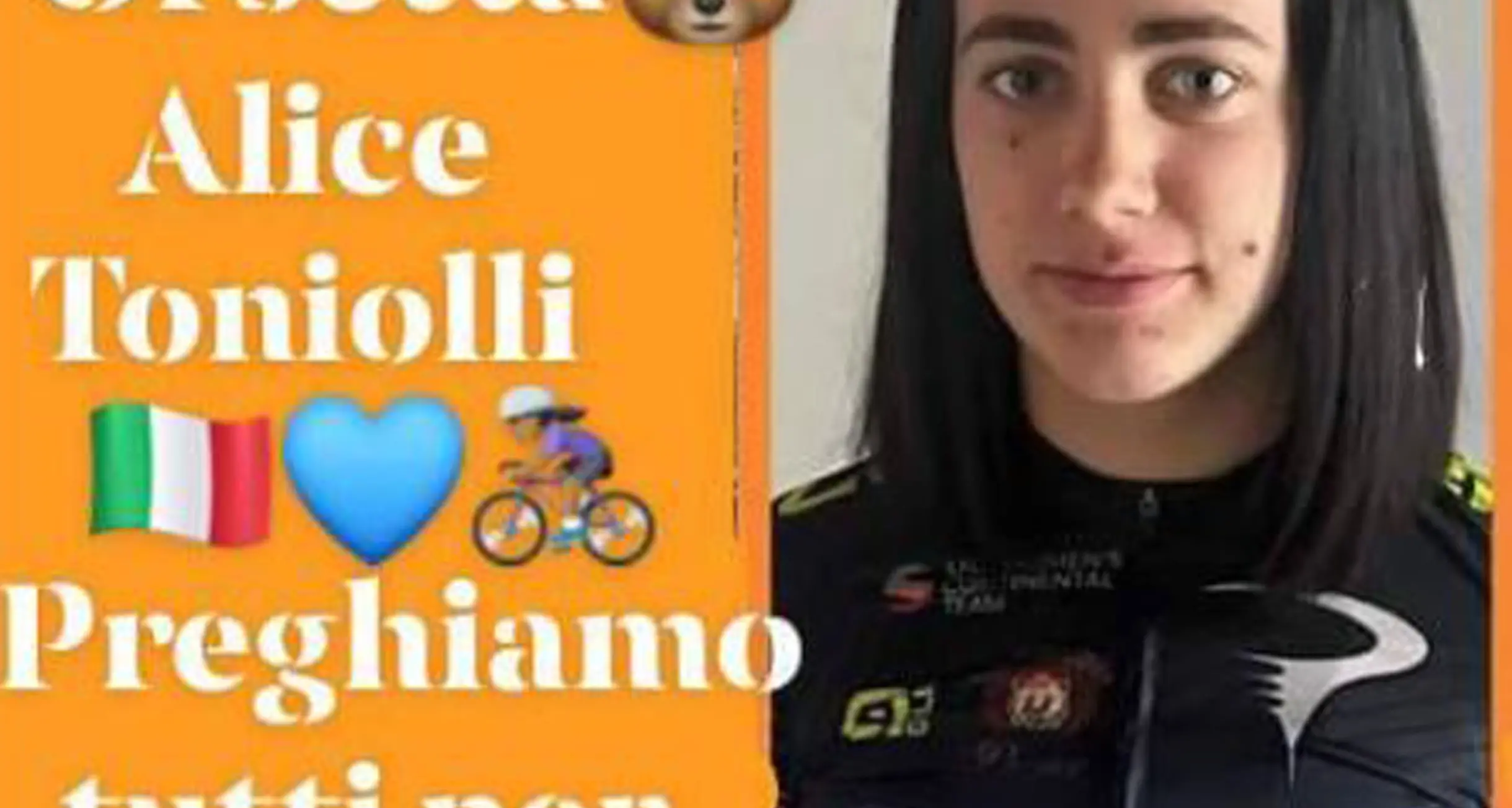 Ciclismo: Alice Toniolli è fuori pericolo
