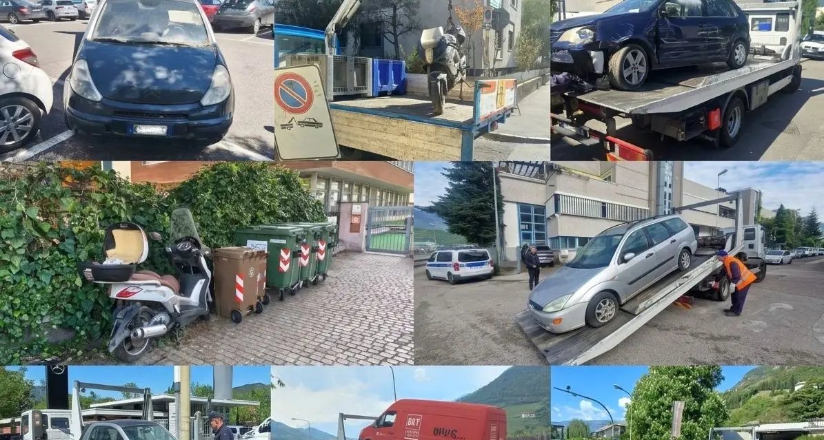 Auto abbandonate, interventi più rapidi a Bolzano: già otto rimosse e demolite