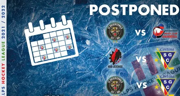 Alps Hockey League, altre tre partite rinviate