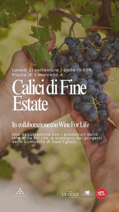 Calici di Fine Estate per la sostenibilità sociale, vino da' speranza ai più fragili