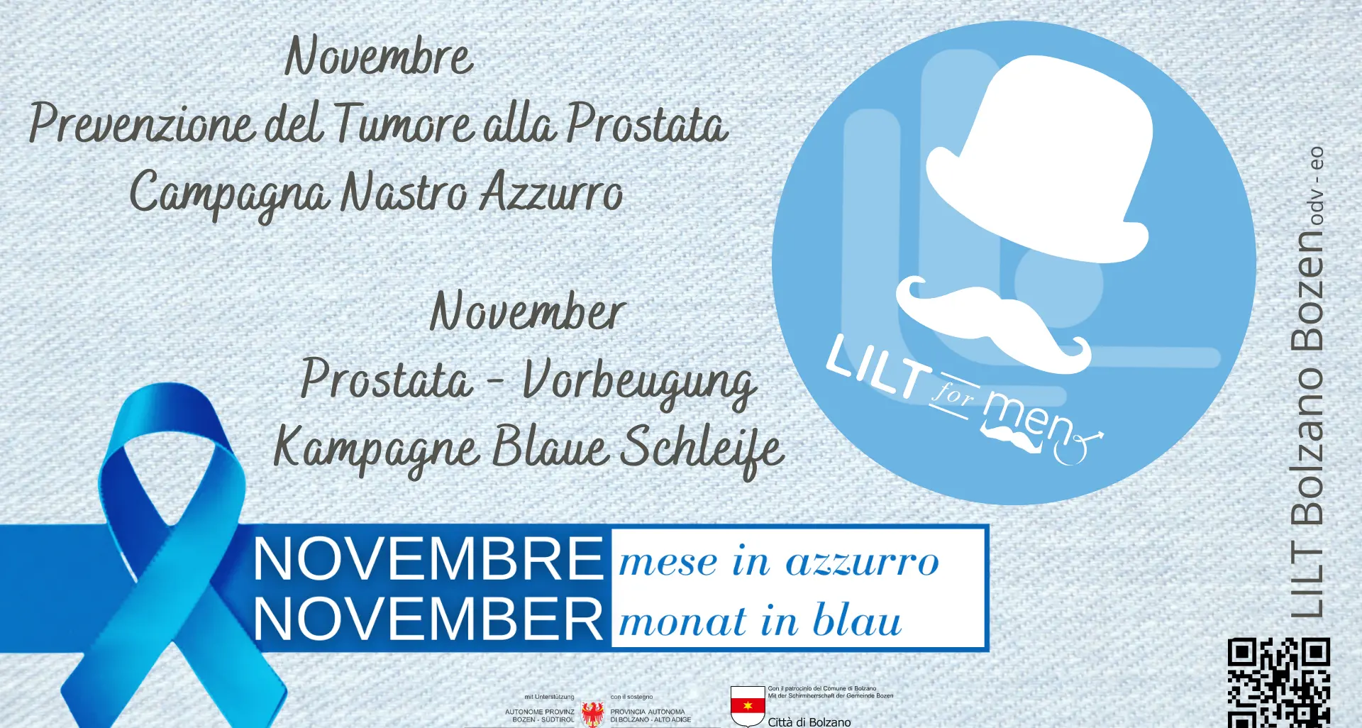 Movember, la campagna Lilt Bolzano contro il tumore alla prostata