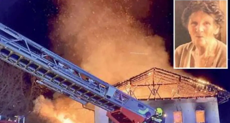 Dispersa nel suo maso avvolto da un inferno di fiamme