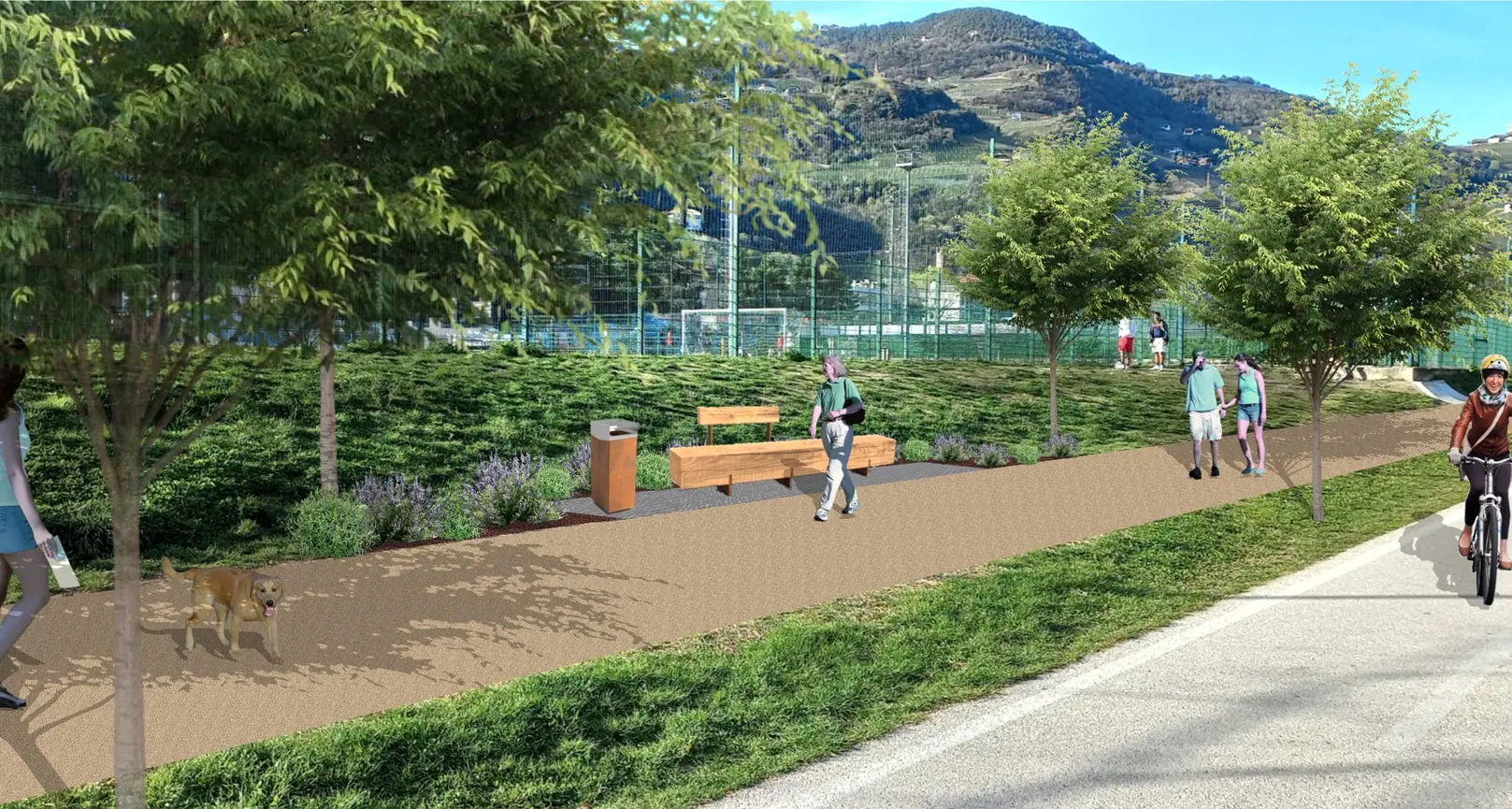 Passeggiate del Talvera, via alla riqualificazione: piantati i primi 60 nuovi alberi, area relax con le amache