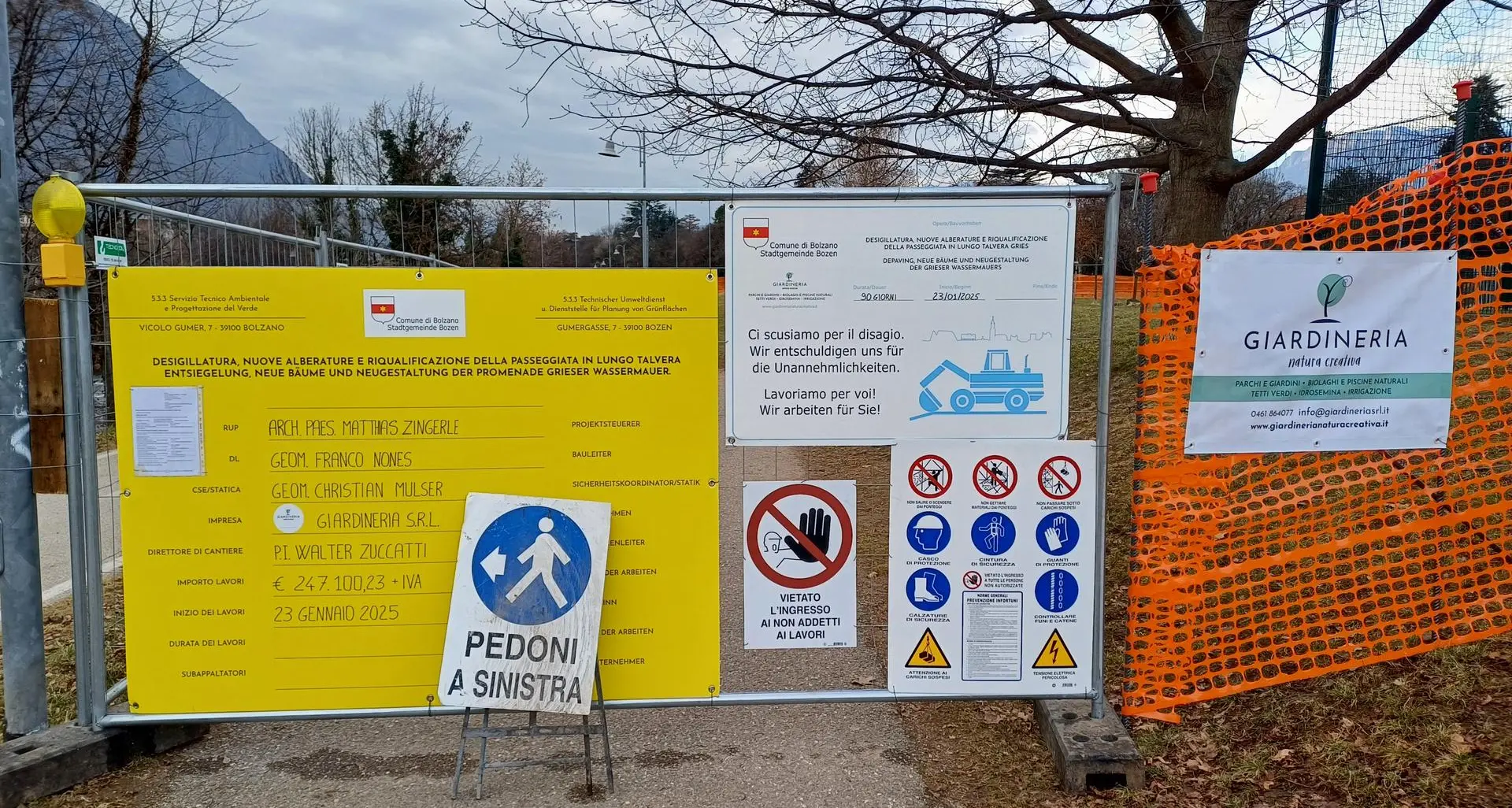 La passeggiata Lungotalvera Gries verrà riqualificata: arrivano 100 nuovi alberi