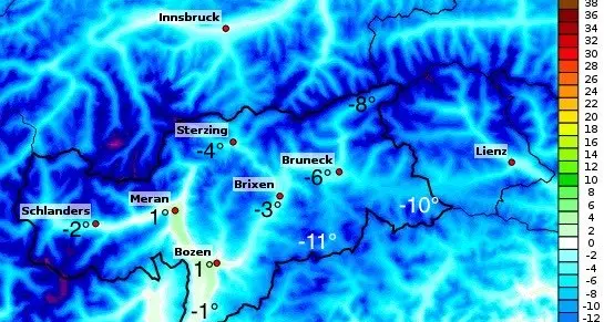 Colpo di coda dell'inverno in Alto Adige, toccati i -11 in val Gardena
