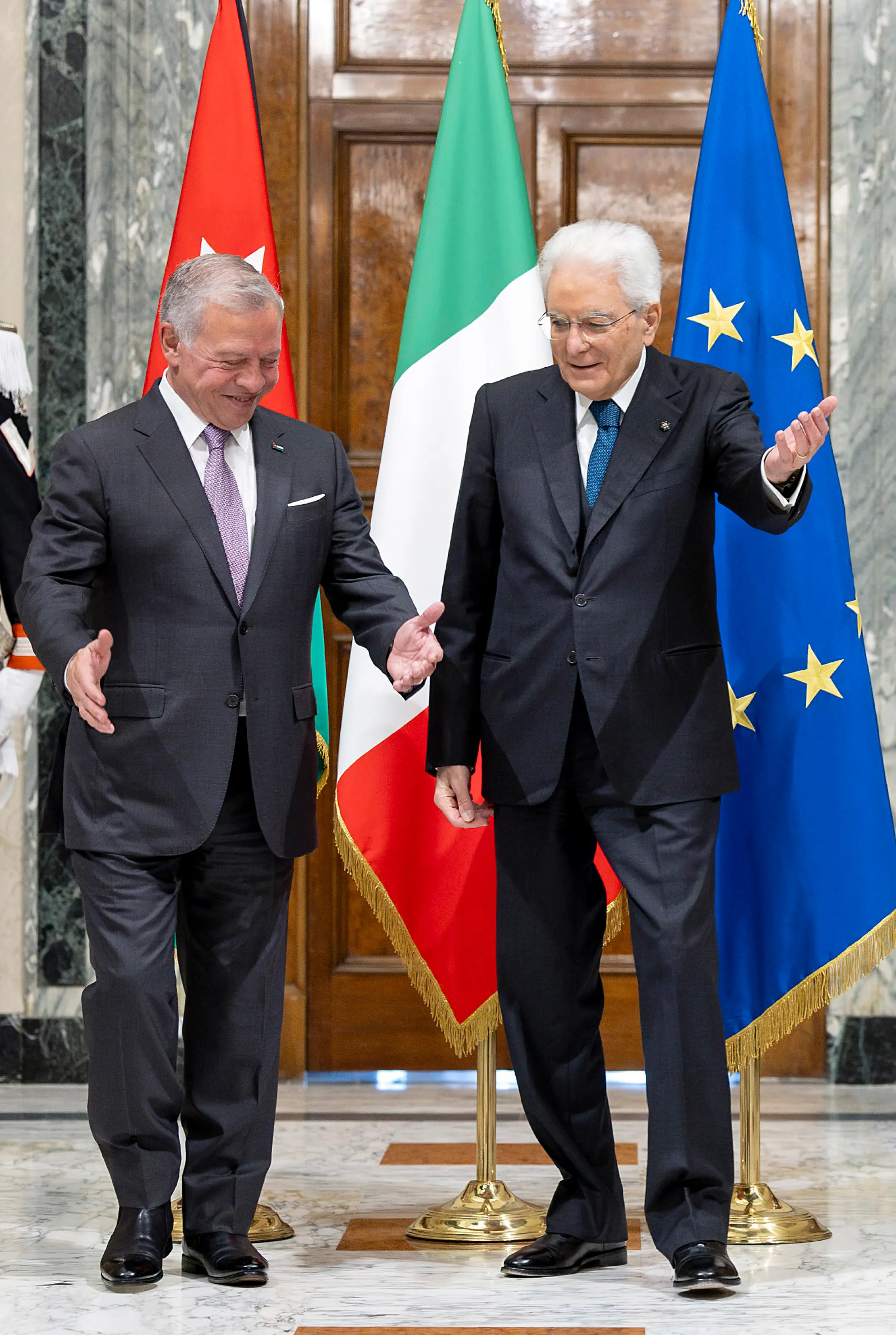 MO:\"Due popoli due stati\", Mattarella riceve il Re di Giordania